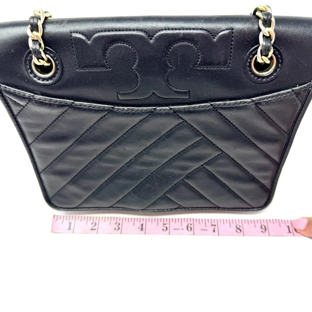 Tory Burch Alexa Medium Convertible Shoulder Bag - Black Quilted Leather